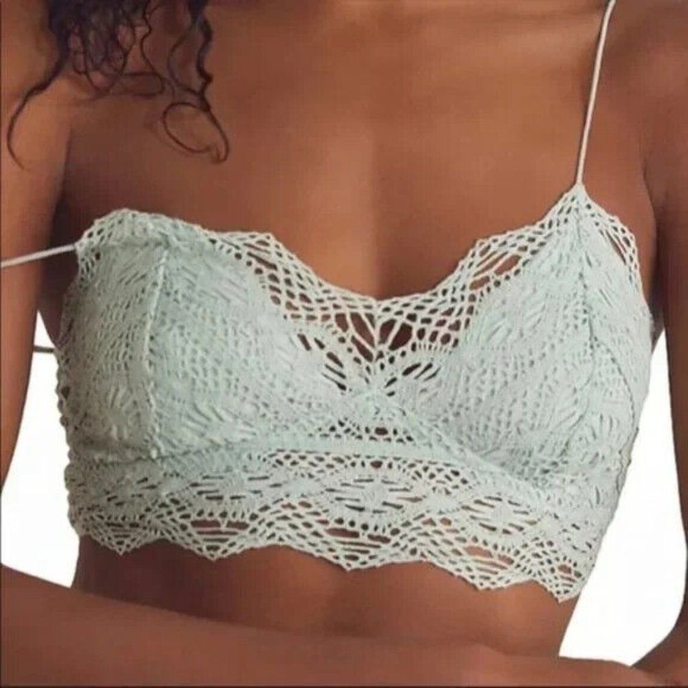 Free People Mariana Bralette Clear Sky Seafoam Green Size‎ XS NWT FP